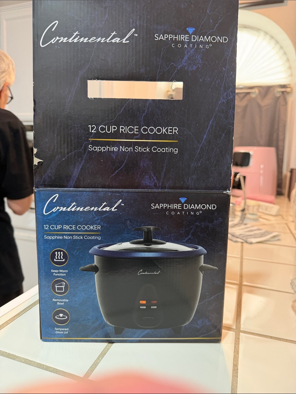 Continental 12-Cup Rice Cooker in Black